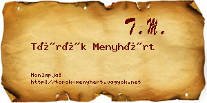 Török Menyhért névjegykártya