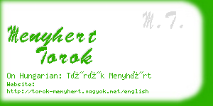 menyhert torok business card